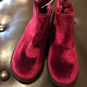 Baby Gap Velvet Ankle Boots Burgundy NWT size 9c
